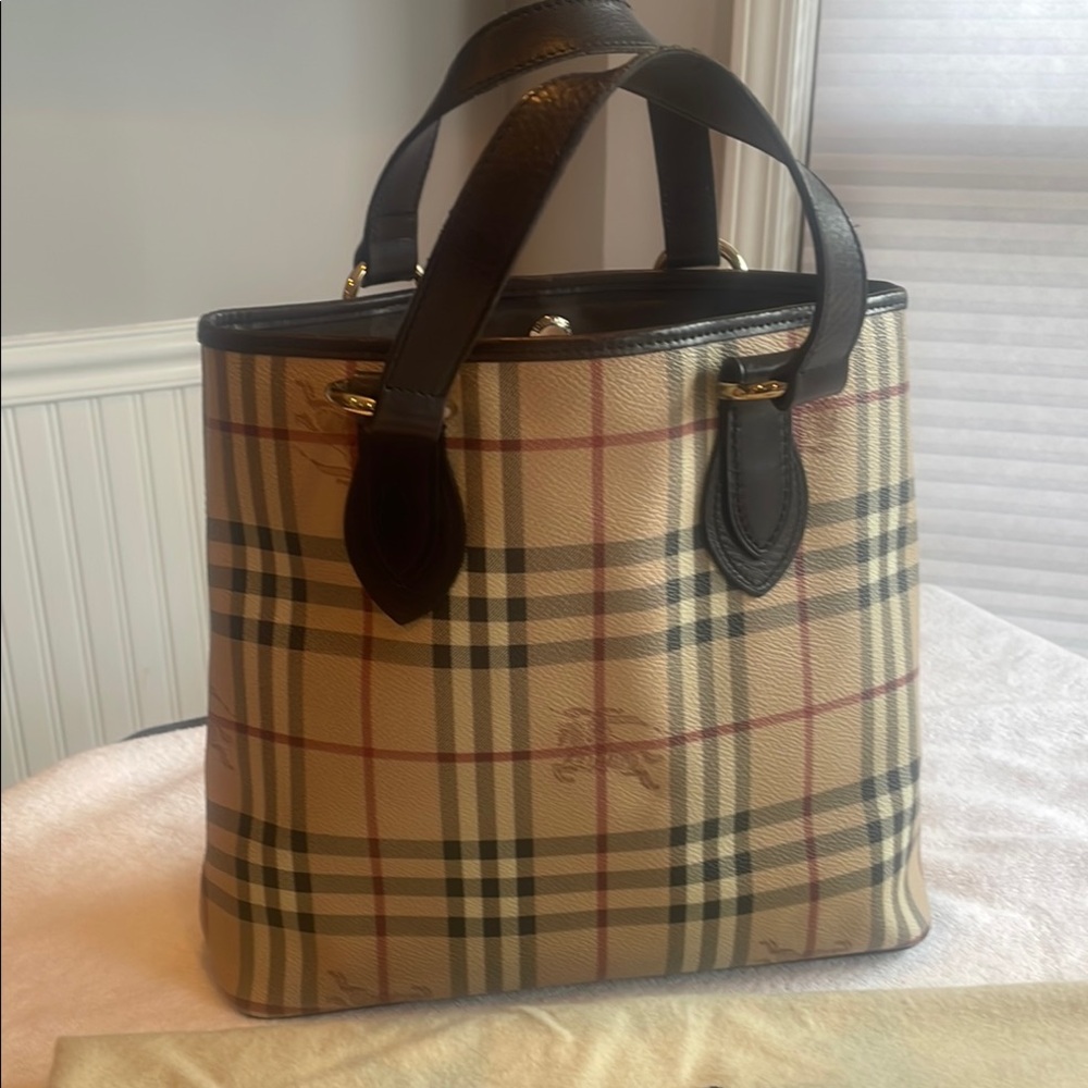 Burberry Plaid Tote Bag